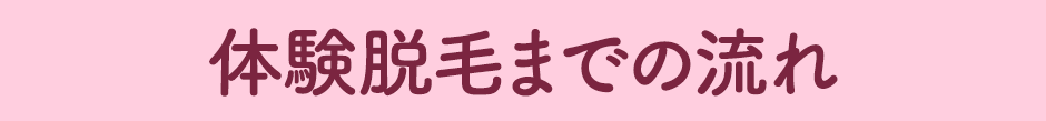 脱毛体験までの流れ